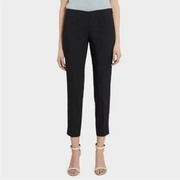 Theory Belisa 3 Slim Ankle Pant Sevona Stretch 0444 Wool Black Dress Pants - Picture 1 of 9